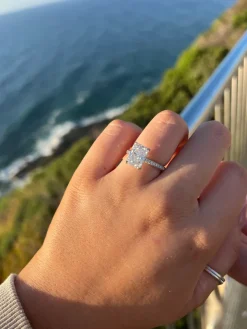 Snow White Lab Grown Engagement Ring