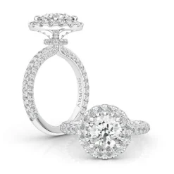 Snowball Halo Engagement Ring
