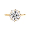 Solar Flare Halo Diamond Engagement Ring