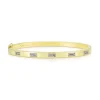 Solid Gold and Baguette Diamond Bangle