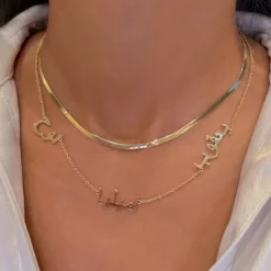 Solid Gold Arabic Multi Name Necklace