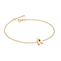 Solid Gold Bubble Initial Bracelet