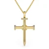 Solid Gold Diamond Nail Cross