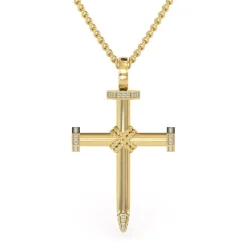 Solid Gold Diamond Nail Cross