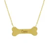 Solid Gold Dog Bone Necklace
