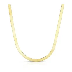 Solid Gold Herringbone Necklace