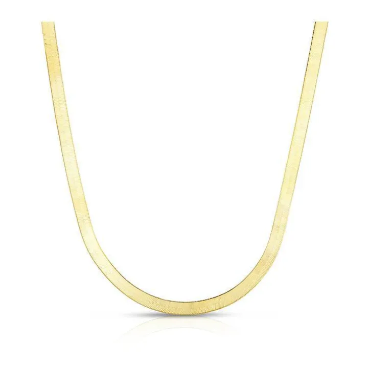 Solid Gold Herringbone Necklace