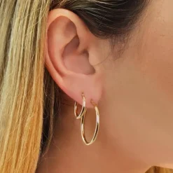 Solid Gold Hoop Earrings