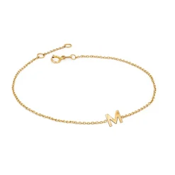 Solid Gold Initial Bracelet