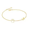 Solid Gold Initial Paw Print Bracelet