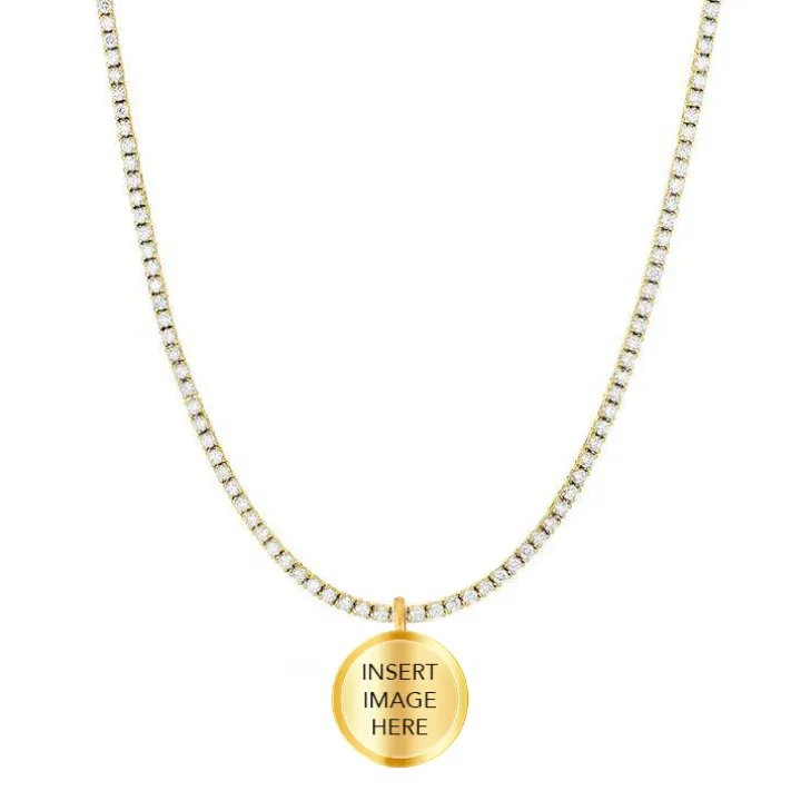 Solid Gold Memorial Photo Necklace
