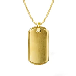 Solid Gold Men's Dog Tag Necklace