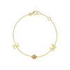 Solid Gold Multi-Initial Paw Print Bracelet