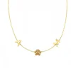 Solid Gold Multi-Initial Paw Print Necklace