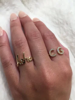 Solid Gold Name Ring