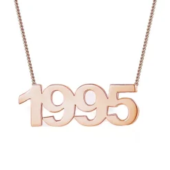 Solid Gold Number Necklace