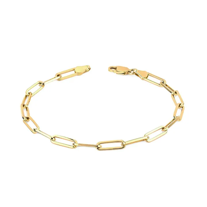 Solid Gold Paper Clip Bracelet