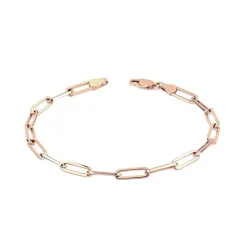 Solid Gold Paper Clip Bracelet