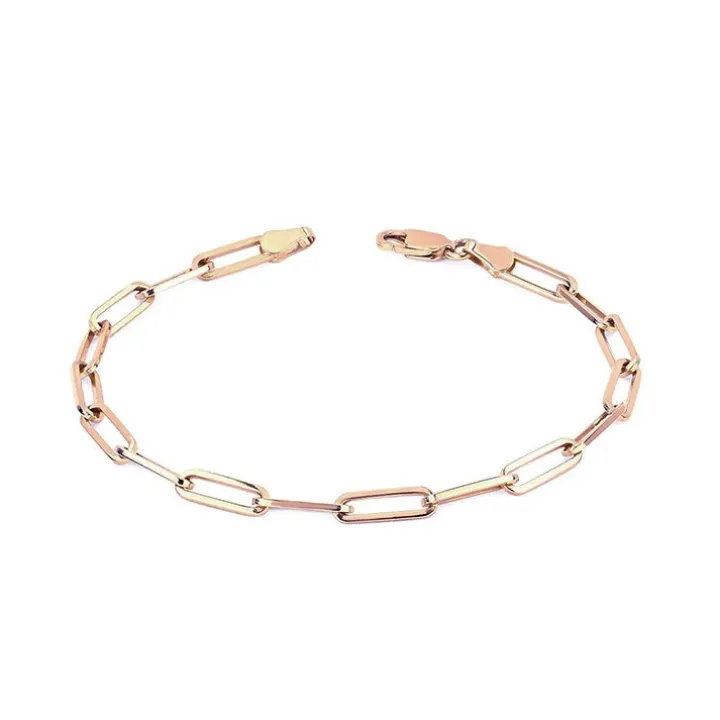 Solid Gold Paper Clip Bracelet
