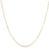 Solid Gold Paper Clip Chain Link Necklace