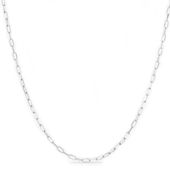 Solid Gold Paper Clip Chain Link Necklace