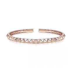 Solid Gold Pyramid Cuff Bracelet