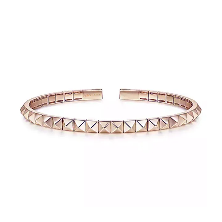 Solid Gold Pyramid Cuff Bracelet