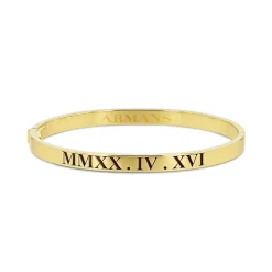 Solid Gold Roman Numeral Bangle