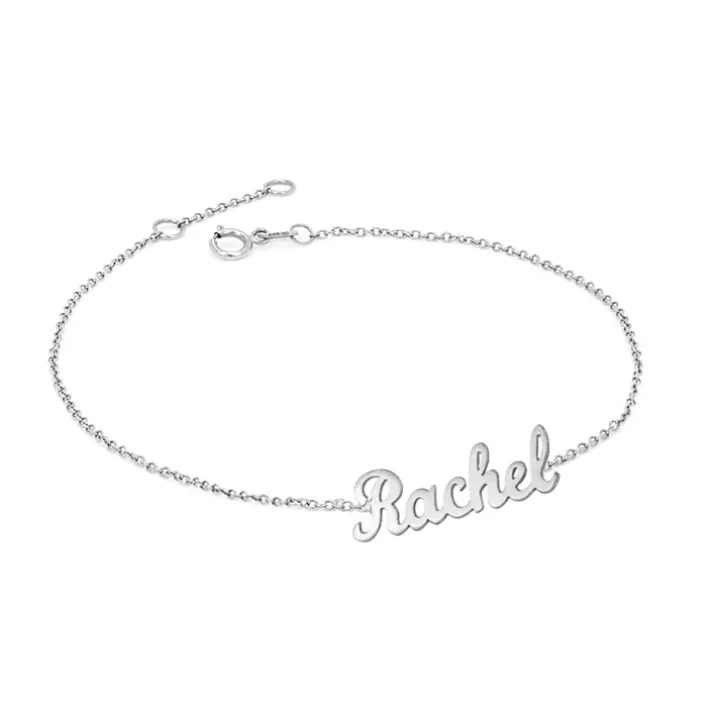 Solid Gold Script Name Bracelet