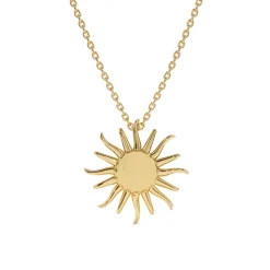 Solid Gold Sun Necklace