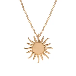 Solid Gold Sun Necklace