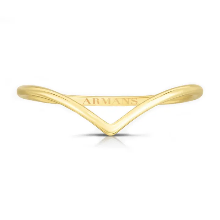 Solid Gold V Ring