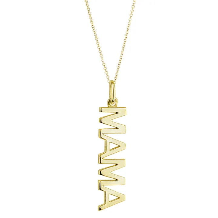 Solid Gold Vertical Name Necklace
