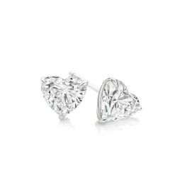 Solitaire Heart Diamond Studs