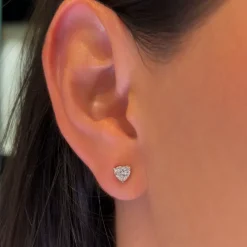 Solitaire Heart Diamond Studs