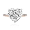 Solitaire Heart Engagement Ring with Diamond Band
