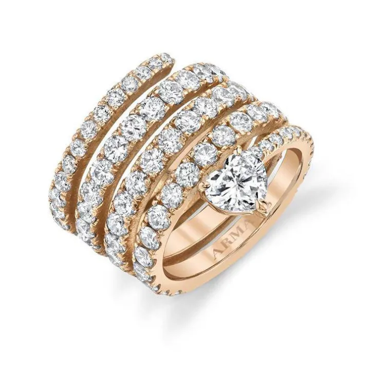 Spiral Heart Diamond Ring