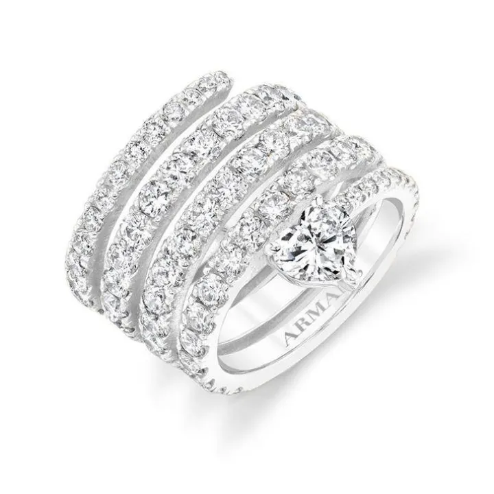 Spiral Heart Diamond Ring