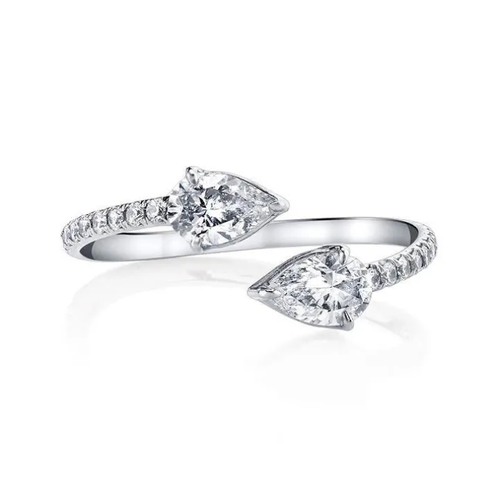 Split Pear Lab Grown Diamond Ring