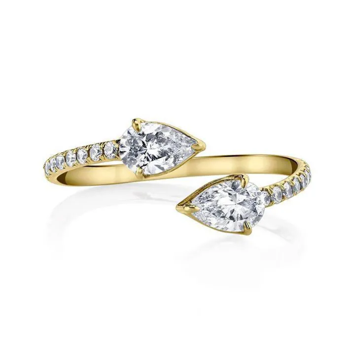 Split Pear Lab Grown Diamond Ring