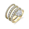 Stacked Spiral Heart Diamond Ring