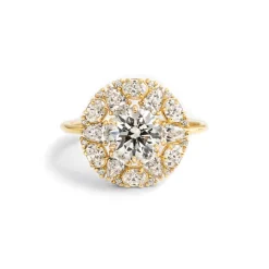 Starburst Diamond Halo Engagement Ring
