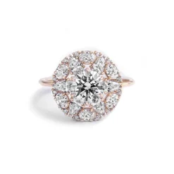 Starburst Diamond Halo Engagement Ring