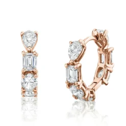 Starlette Mixed Diamond Hoops