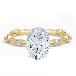 Stepping Stones Oval Lab Grown Engagement Ring