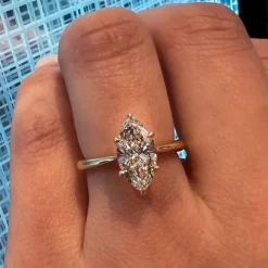 Tapered Marquise Engagement Ring