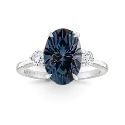 Teal Sapphire Whitney Three Stone Engagement Ring
