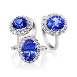 Three Piece Oval Sapphire Ring Set