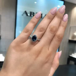 Three Piece Oval Sapphire Ring Set