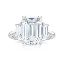 Three Stone Emerald Engagement Ring